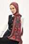 Urban Hours Floral Motif Pattern Burgundy Mayda Shawl 190X70 - 2
