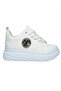 Mdl White Lace-Up Linen Women's Sneakers