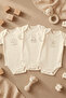 100% Cotton I Love Organic Cute Printed 3-Piece Snap Fastener Short Sleeve Baby Bodysuit Set, Bodysuit, 0-6 Years