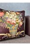 Imported Silk Velvet Damask Pattern Burgundy Cushion Cover 43X43 - 5