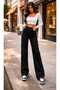 Lara High Waist Women's Black Denim Pants Black Loose Jeans Stretch Fabric Stretchy Palazzo