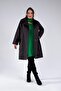 Women's Plus Size Pocket-Collar Detailed Trench Coat Black - 8