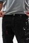Street Canvas Paint Effect Baggy Jean Trousers with Cargo Pocket Detail - 2