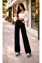 Lara High Waist Women's Black Denim Pants Black Loose Jeans Stretch Fabric Stretchy Palazzo - 2