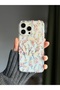 Premium phone case with colorful hologram and magsafe compatible pink flower print for iphone 15 pro