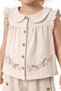 Girl's Linen Suit Embroidered Blouse Pants 1-2-3-4 Years Old Summer Suit - 3