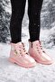 Girl's Side Zipper Shiny Heart Detailed Winter Boots