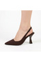 Cc 809 Brown Open Back Women's Heeled Shoes - 4