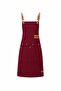 Water Resistant Barista Apron with Adjustable Strap and Pocket Kitchen Cafe Waiter Apron Wine 74 cm
