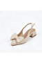 Women's Shoes with Bow and Open Back Heels - 4
