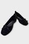 Stone Bowknot Wooden Bead Detail Office Casual Women's Ballerinas Black - 5