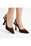 Cc 809 Brown Open Back Women's Heeled Shoes - 3