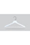 Wooden (Black Nickel Hook) Bar Hangers for Shirts and Trousers, White Color, 48 Pieces - 2