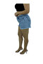 Large Size Elastic High Waist Tassel Short Denim Women's Shorts with Pockets - 7
