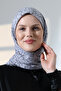 Tree Patterned Cotton Scarf, Soft Textured Flamingo Writing Headscarf - Gray - 4