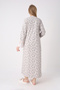 Maternity Nightgown and Dressing Gown Set Floral Patterned Lace Breasted Buttoned Breastfeeding Cotton Viscose Set of 2 - 4