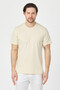 2857 Massimo Men's Ecru 100% Supima Cotton Stretch Fabric Regular Fit Crew Neck T-Shirt - 3