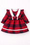 Baby Girl Red Plaid Ruffle Detailed Bowknot Holiday Dress - 4
