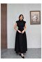 Shoulder-Padded Back Tie-Detail Sleeveless Dress