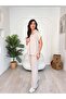 Vest Zippered Modal Fabric Parachute Detailed Relax Ovirsize Casual Stylish Bottom-Top Set Tracksuit Set - 5