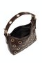 Women's Coffee-Colored Shoulder Bag with Perforated Staple Detail – Metal Ring, Medium Size, Daily Use Shoulder Bag - 7