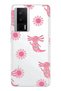 Poco F5 Pro Compatible Pink Axolotl Patterned Transparent Phone Case