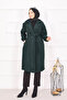Herringbone Patterned Coat Emerald - 6