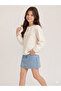 Girl's Cotton Embroidered Bow Detailed Long Sleeve Baby Collar Blouse - 2