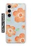 Samsung Galaxy S26 Plus Compatible Orange Flower Oil Painting Pattern Transparent Phone Case