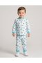 Boy's Snap Fastener Airplane Printed 2-6 Years Old 100% Cotton Seasonal Nightgown Pajama Set