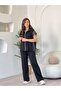 Vest Zippered Modal Fabric Parachute Detailed Relax Ovirsize Casual Stylish Bottom-Top Set Tracksuit Set - 7