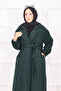Herringbone Patterned Coat Emerald - 8
