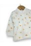 Baby Girl Heart and Teddy Bear Printed Snap Fastener Seasonal 100% Cotton Nightgown Top and Bottom Pajama Set - 3