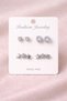 Star Detail Earrings & Stone Earrings Set – Combination Set (Silver Color) - 2
