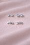 Star Detail Earrings & Stone Earrings Set – Combination Set (Silver Color) - 4