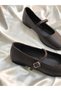 Elle Brown Genuine Leather Belted Casual Ballet Flats - 5