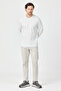Young Men's White 100% Supima Cotton Stretch Fabric Regular Fit Long Sleeve Crew Neck Sweatshirt - 5