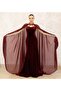 New Generation Burgundy Long Dress Chiffon Cape Double Set-Kaftan-Bindali-Henna Dress-Bride Wedding - 2
