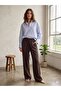 Women's Brown Tencel Pants with Tie Waist and Loose Fit - 2