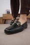 Kayra Black Color Metal Buckle Women's Ballerinas - 6