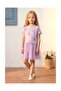 Girl's Cotton Lilac Bow Patterned Tulle Dress - 5