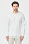Young Men's White 100% Supima Cotton Stretch Fabric Regular Fit Long Sleeve Crew Neck Sweatshirt - 4