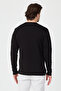 Young Men's Black 100% Supima Cotton Stretch Fabric Regular Fit Long Sleeve Crew Neck Sweatshirt - 7