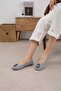 Maura Genuine Suede Ice Blue Women's Ballerinas - 5
