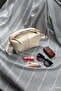 Beige Hand and Shoulder Bag with Lock Detail and Adjustable Strap (Marteniçka Bracelet Is a Gift!) !))
