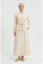 Linen Fabric Jacket Skirt Double Set 0256-02 Cream - 3