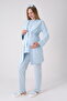 Set of 3: Cotton Maternity & Pregnancy Pajama Set with Lace Robe - 2