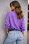 Women's Purple Oversize Cotton Comfortable Linen Shirt with One Pocket – New Summer Collection - 3