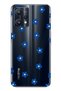 Realme 9 Pro Compatible Blue Flower Pattern Transparent Phone Case