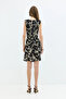 Shiny Mini Dress with Gather Detail Lining - 6